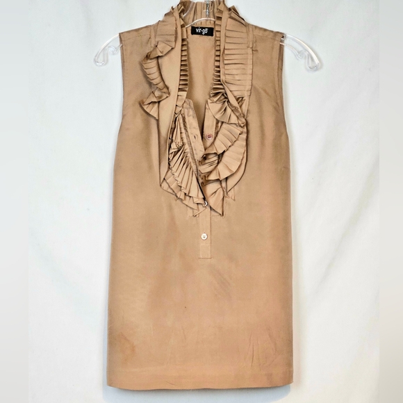 Women's Vintage Upcycled Ruffle Blouse - Picture 1 of 5